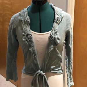 Guinevere by Anthropologie tie front cardigan.